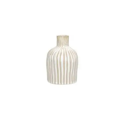 H&s decoration wazon porcelanowy stripes kremowy 15 cm