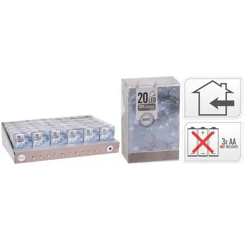 Lampki choinkowe na baterie 20 led białe 2m 280814, 14970