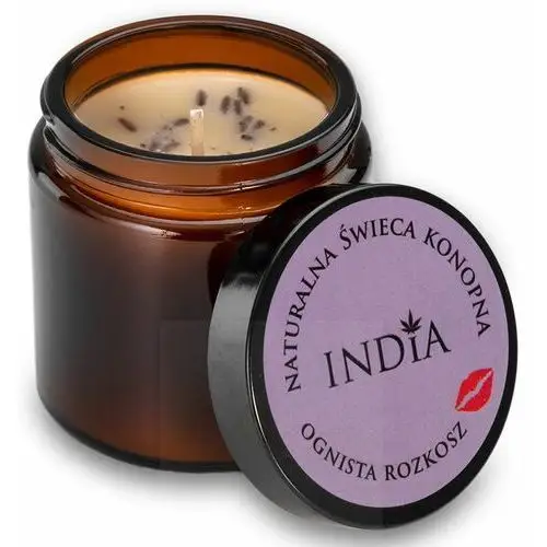 India cosmetics Lawenda, goździk i paczuli, świeca konopna ognista rozkosz, india, 90g