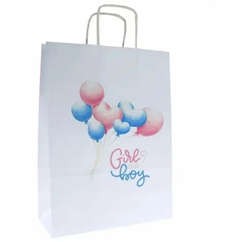 Inna (inny) Torebka papierowa z nadrukiem na baby shower torebka na prezent a4 24x10x32