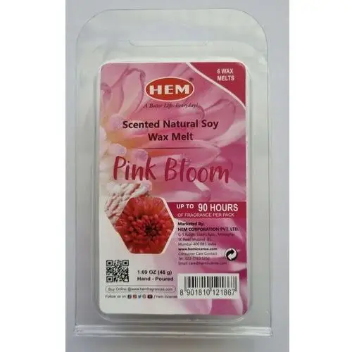 Inny producent Wosk sojowy pink bloom do kominków zapachowych 6 sztuk
