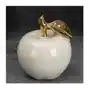 JABŁKO- figurka ceramiczna DARLA ze złotym akcentem 15 x 15 x 17 cm kremowy,złoty Sklep on-line
