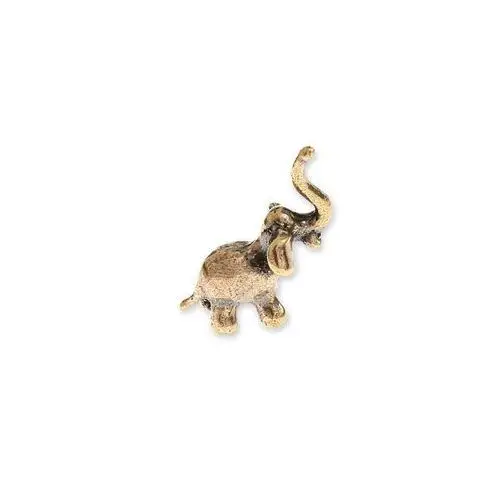 Jubileo.pl Figurka maleńki złoty słonik talizmany słoń kolor stare złoto zwierzęta