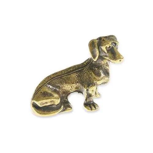 FIGURKA SIEDZĄCY JAMNIK kolor stare złoto zwierzęta romantyczne pies, aj1443