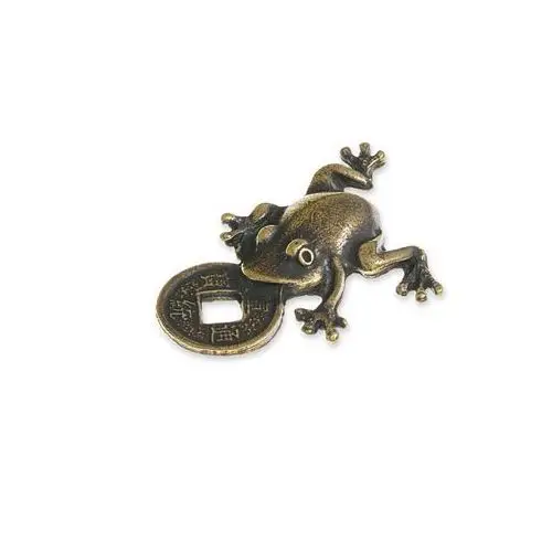 Figurka żabka fortuny symbole chińskie kolor stare złoto zwierzęta feng shui Jubileo.pl