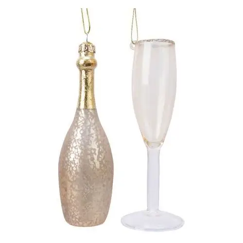 Zestaw CHAMPAGNE figurek na choinkę 6x12 cm