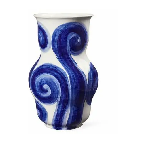 Kähler design Niebieski kamionkowy ręcznie malowany wazon tulle