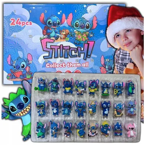 Kalendarz Adwentowy Dla Dzieci Stitch Sticz Figurki Piękny 24SZT