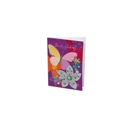 Karnet B6 + koperta Urodziny Motyl i kwiaty