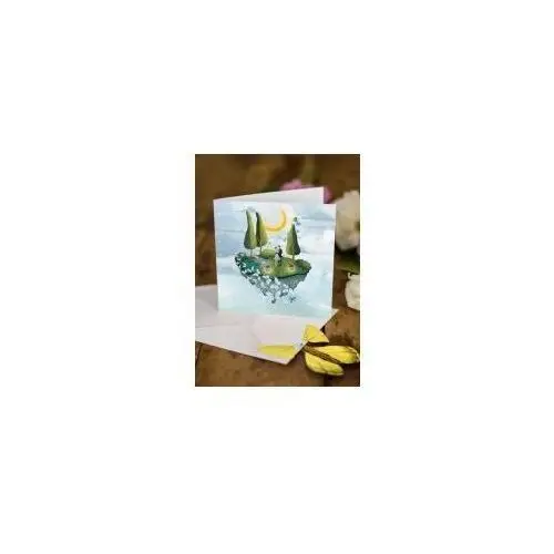 Karnet kwadrat z latającym motylkiem Ślub Wyspa