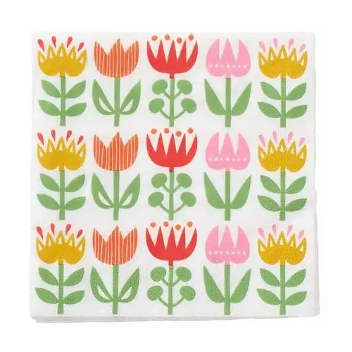 Klippan Yllefabrik Serwetki Tulip 33x33 cm, 20 szt Multi