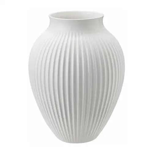 Knabstrup keramik knabstrup wazon żebrowany 35 cm biały