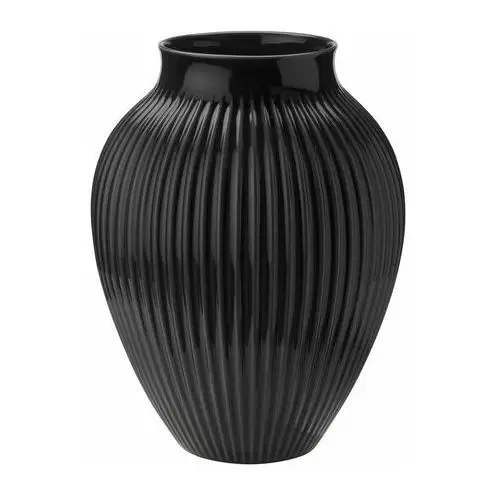 Knabstrup keramik knabstrup wazon żebrowany 35 cm czarny
