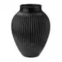 Knabstrup keramik knabstrup wazon żebrowany 35 cm czarny Sklep on-line
