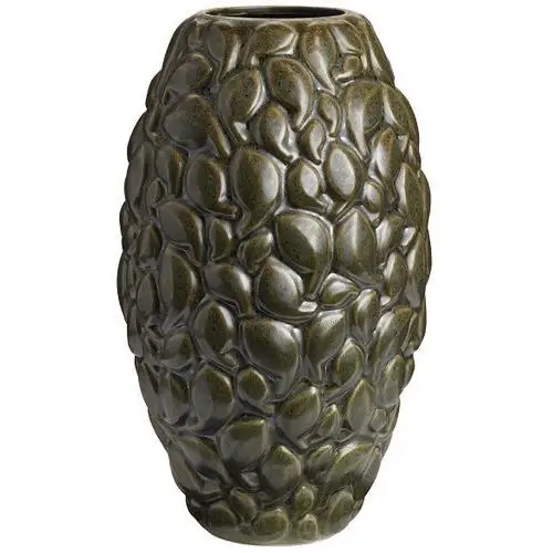 Knabstrup Keramik Wazon Leaf Limited Edition 40 cm Khaki vert