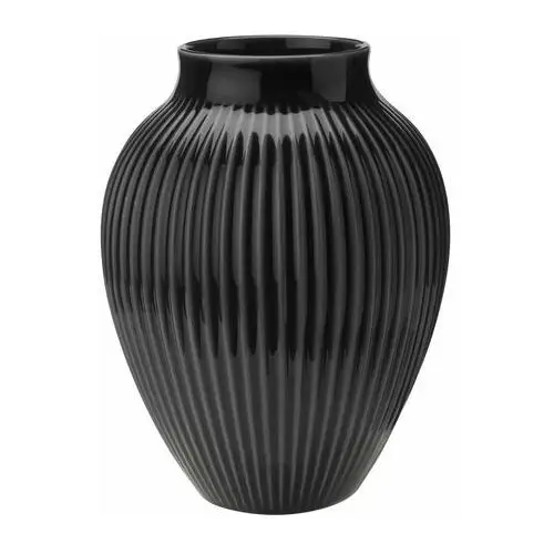 Knabstrup keramik wazon żebrowany knabstrup 20 cm czarny