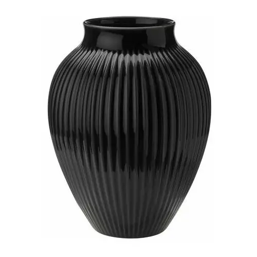 Knabstrup Keramik Wazon żebrowany Knabstrup 27 cm Czarny