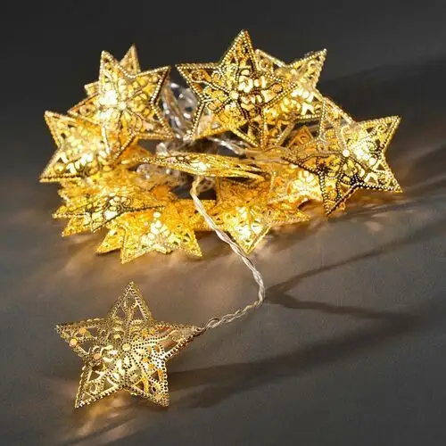 Konstsmide Christmas 16-pkt. łańcuch świetlny LED ze złotymi gwiazdami