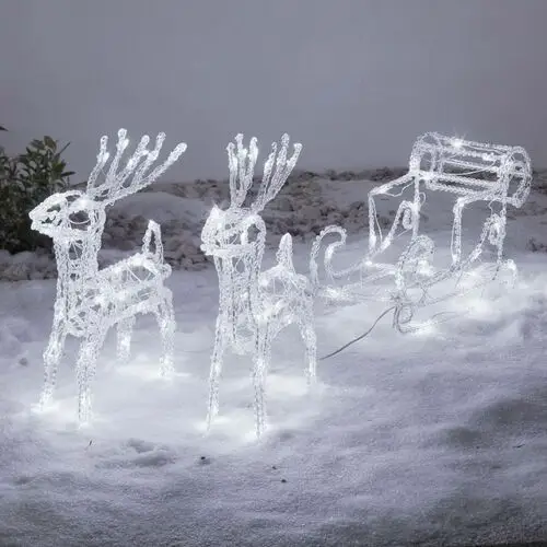 Konstsmide christmas błyszcząca dekoracja zewnętrzna led - renifer z saniami