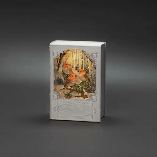 Konstsmide christmas dekoracja stołowa led latarnia książka z ptakami