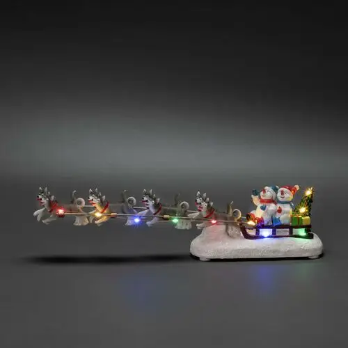 Konstsmide Christmas Dekoracja stołu bałwan z psim zaprzęgiem diody LED