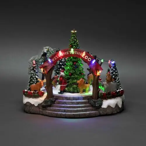 Konstsmide christmas dekoracja stołu świąteczne zoo, led i muzyka