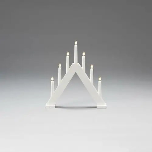Drewniany świecznik, 7-punktowy, wysokość 34 cm, biały Konstsmide christmas