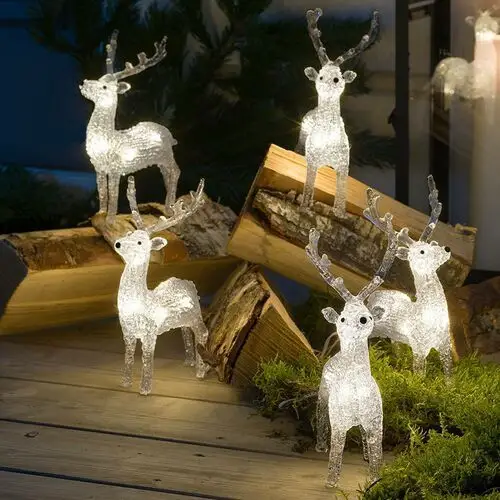 Konstsmide Christmas Figurki świetlne LED reniferów do użytku na zewnątrz, Set of 5