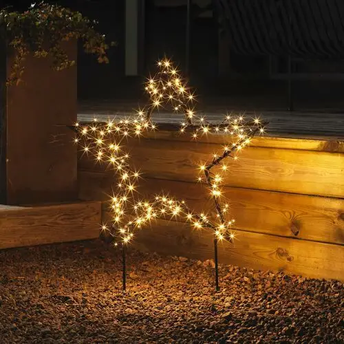 Konstsmide Christmas Gwiazda metalowa LED, czarna z grotami ziemnymi
