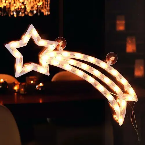 Konstsmide Christmas Kontur do okna Kometa z LED, ciepła biel