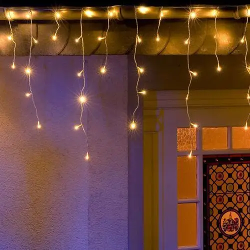 Konstsmide Christmas Kurtyna świetlna LED lodowy deszcz ciepły biel 11m