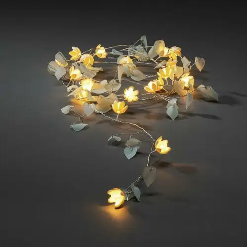 Konstsmide Christmas Łańcuch świetlny LED liście i kwiaty biały