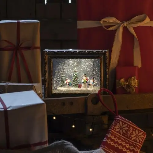 Konstsmide christmas oświetlenie led rama obrazu z bałwankami