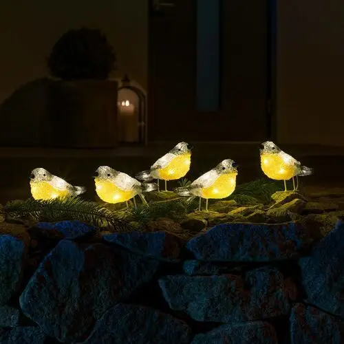 Podświetlane led figurki ptaków do użytku na zewnątrz, set of 5 Konstsmide christmas