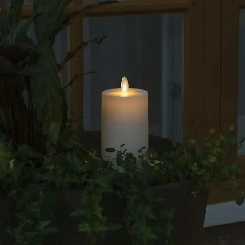 Konstsmide Christmas Świeca LED IP44 kremowo-biała gładka Wysokość 18cm