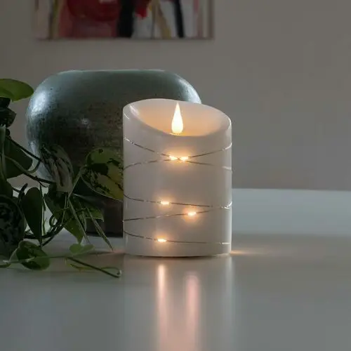 Konstsmide christmas świeca woskowa led biała barwa światła biała ciepła 14 cm