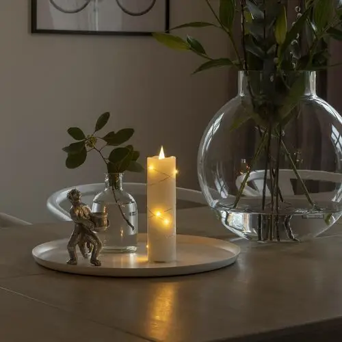 Konstsmide Christmas Świeca woskowa LED kremowa barwa światła bursztynowa 17,8 cm