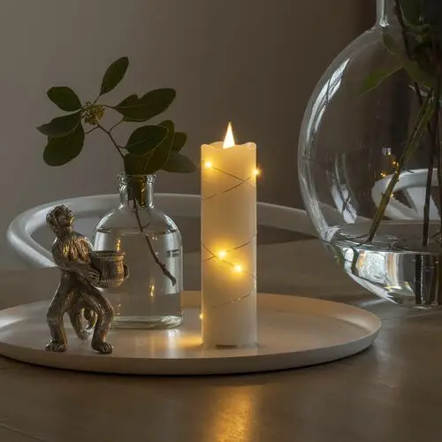 Konstsmide Christmas Świeca woskowa LED kremowa barwa światła bursztynowa 17,8 cm