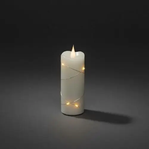 Konstsmide Christmas Świeca woskowa LED kremowa barwa światła bursztynowa 12,7 cm