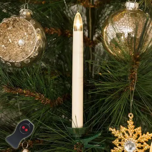 Konstsmide christmas świeczki choinkowe led bezprzew. 16cm białe 10pkt