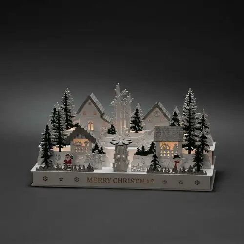Konstsmide christmas świecznik led wioska, drewno transformator/bateria