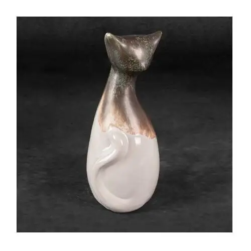 Kot - figurka ceramiczna KATIA w stylu boho z cieniowaniem 13 x 12 x 32 cm kremowy,beżowy