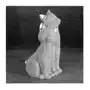 Koty - figurka dekoracyjna ELDO o drobnym strukturalnym wzorze, srebrna 13 x 11 x 21 cm srebrny Sklep on-line