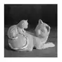 Koty - figurka dekoracyjna ELDO o drobnym strukturalnym wzorze, srebrna 19 x 9 x 12 cm srebrny Sklep on-line