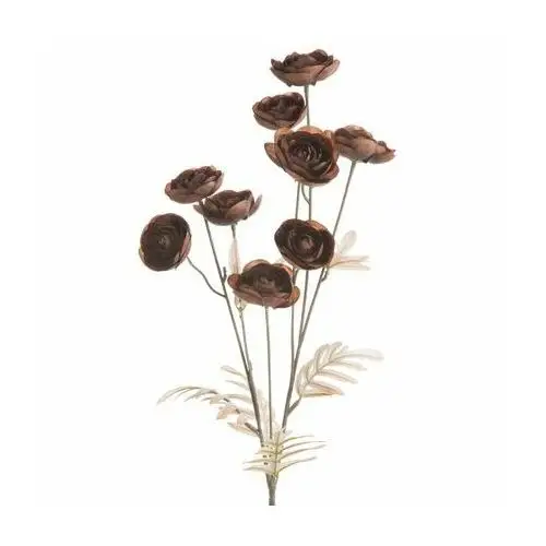 Kwiat sztuczny dekoracyjny z płatkami z jedwabistej tkaniny 82 cm brązowy