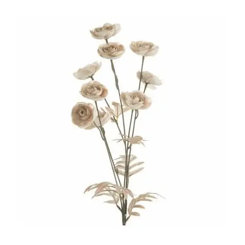 Kwiat sztuczny dekoracyjny z płatkami z jedwabistej tkaniny 82 cm jasnobeżowy