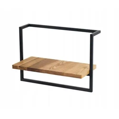 Kwietnik Wiszący Metal Drewno Czarny Loft Nesle M Black Oak 43x20x30