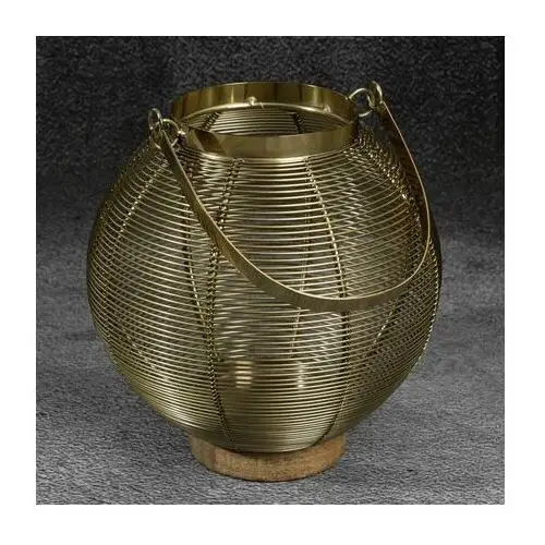 Lampion dekoracyjny MELA złoty z metalu ∅ 22 x 23 cm złoty