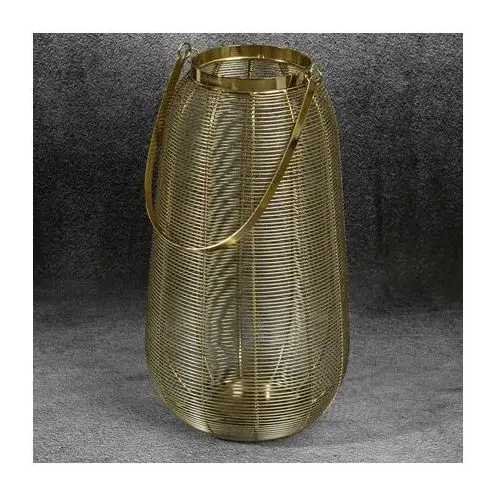 Lampion dekoracyjny MELA złoty z metalu ∅ 22 x 43 cm złoty
