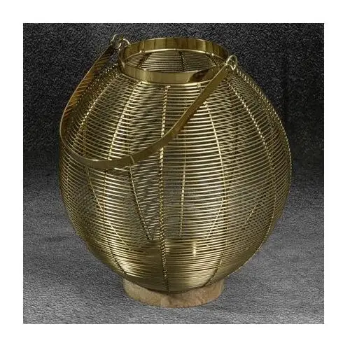 Lampion dekoracyjny MELA złoty z metalu ∅ 27 x 29 cm złoty
